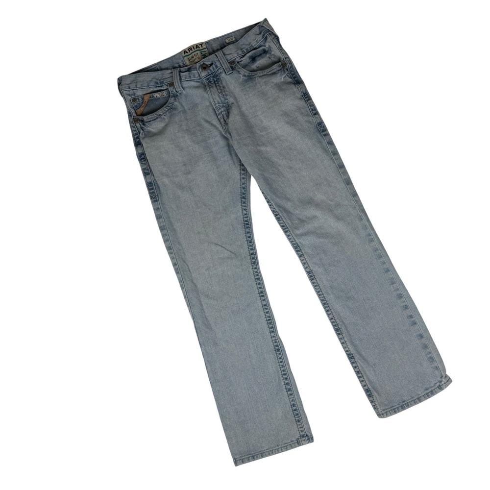 Ariat M7 Stirling Jeans Mens 33x32 Slim Straight Light Wash Shasta Western